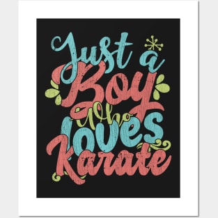 Just A Boy Who Loves Karate Gift graphic Posters and Art